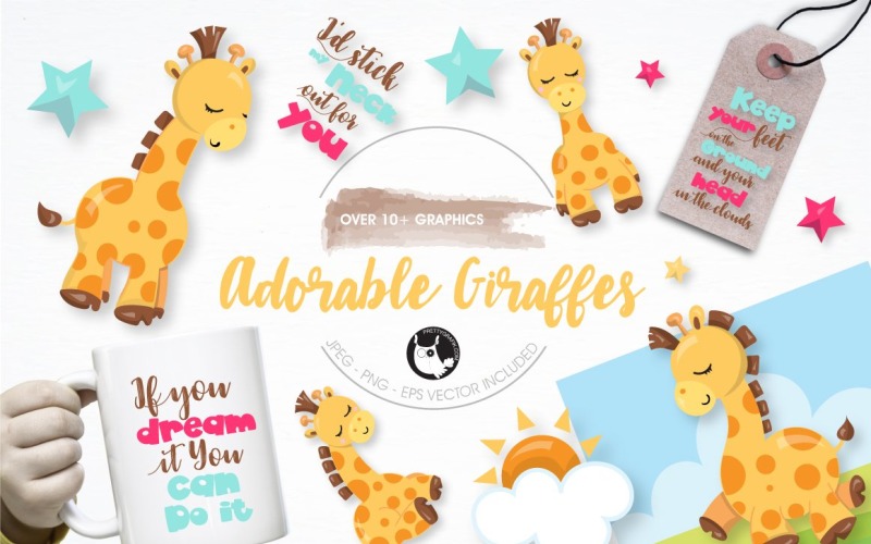 Adorable giraffe graphics - Vector Image Vector Graphic
