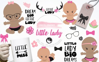 Little lady graphics & illustrations - Vector Image