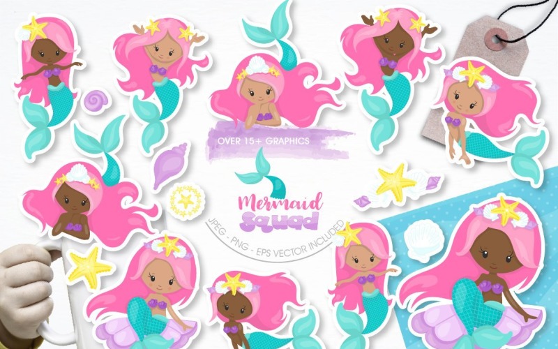 Mermaid Squad - Vector Image Vector Graphic