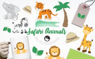 Safari Animals illustration pack - Vector Image