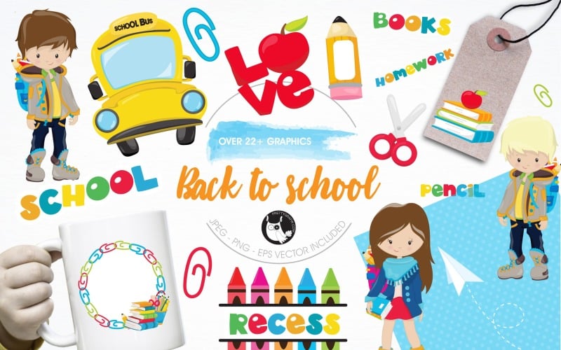 School graphics and illustrations - Vector Image Vector Graphic