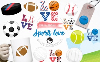 Sports love illustration pack - Vector Image
