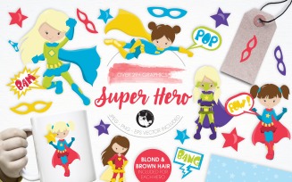Super Hero illustration pack - Vector Image