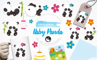 Baby panda illustration pack - Vector Image