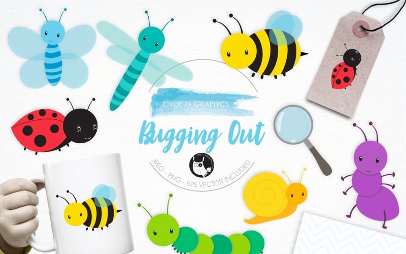 Bugging Out illustration pack - Vector Image Vector Graphic