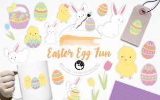 Easter Egg Fun illustration pack - Vector Image