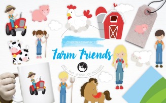 Farm Friends illustration pack - Vector Image