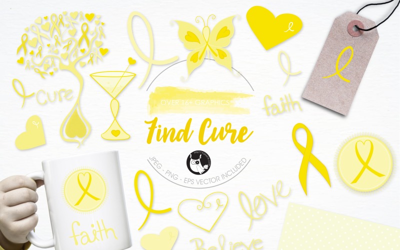 Find a cure illustration pack - Vector Image Vector Graphic