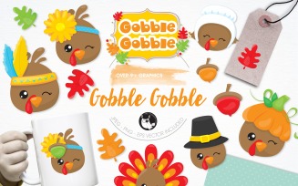 Gobble gobble illustration pack - Vector Image