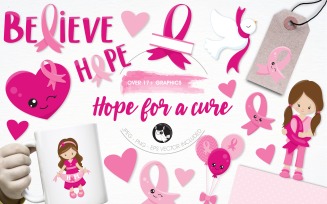 Hope for a cure illustration pack - Vector Image