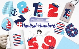 Nautical numbers illustration pack - Vector Image