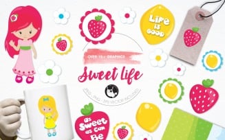 Sweet life illustration pack - Vector Image