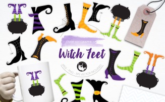 Witch Feet illustration pack - Vector Image