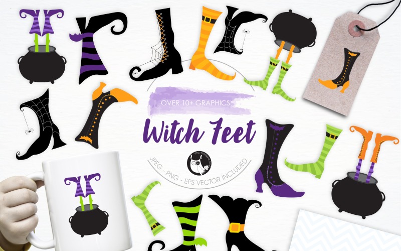 Witch Feet illustration pack - Vector Image Vector Graphic