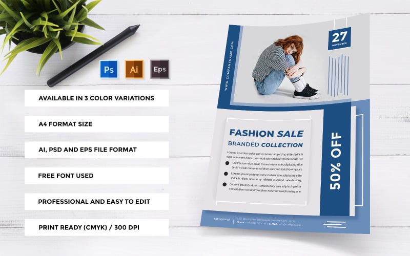 Fashion Sale Branded Collection – Minimalist Clean Flyer Corporate Identity