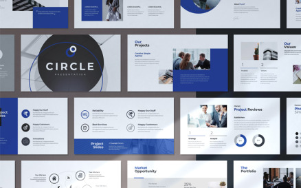 The Circle Minimal Presentation PowerPoint Template