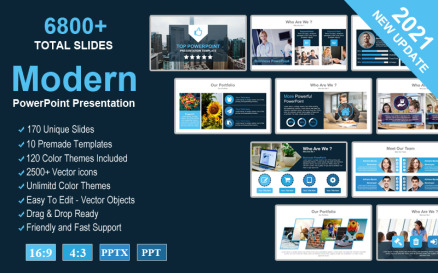 Top - Modern Creative Presentation PowerPoint template PowerPoint Template