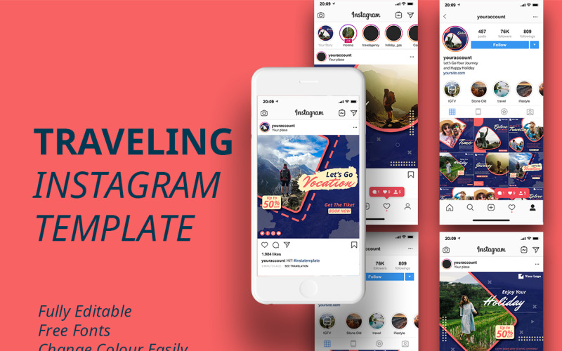 Travel Instagram Template for Social Media