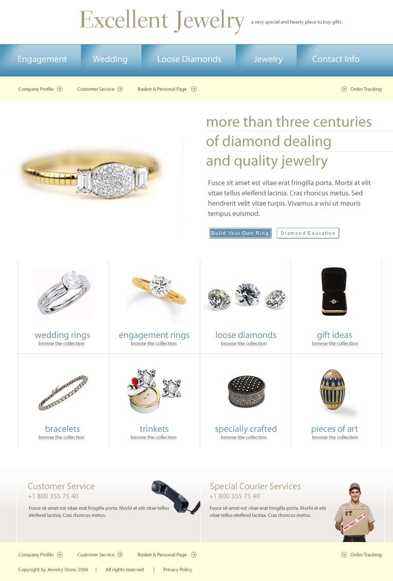 Jewelry Website Template #12140
