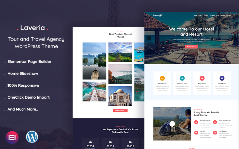 "Laveria – Tour and Travel Agency" thème WordPress adaptatif #121062