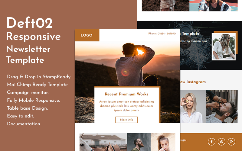 Responzivní Newsletter šablona "Portfolio - Responsive Email Template with Stampready Builder" #121050