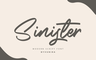 Sinister | Modern Cursive Font