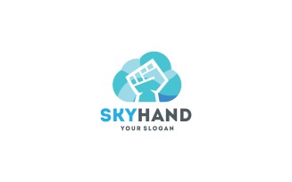 Cloud Hand Logo Template