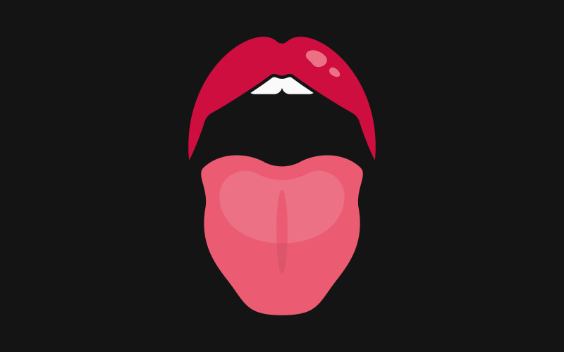 Lips and Tongue Vector Logo Template