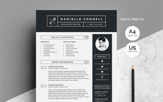 Minimalist 4 Pages Pack Resume Template