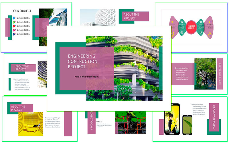 Responsivt Engineering contruction Business and creative Google Slides #121557