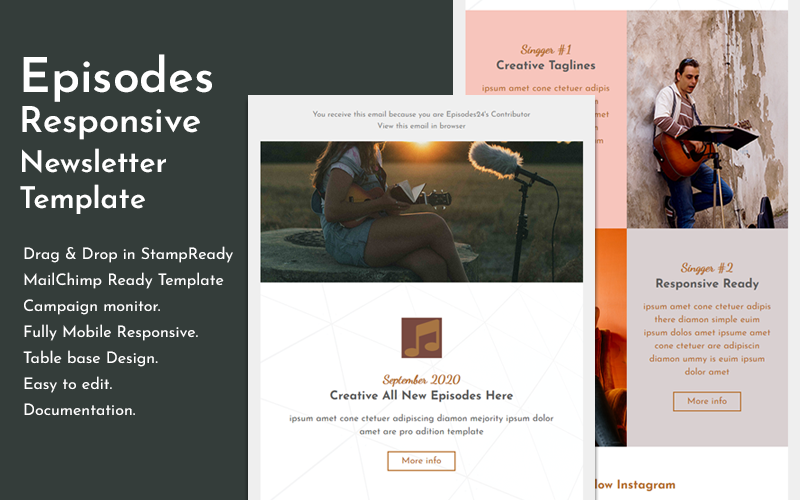 Responzivní Newsletter šablona "Episodes - Responsive Email" #121659