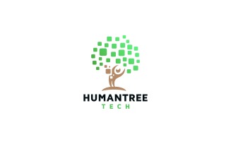 Human Tree Tech Logo Template