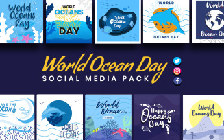 World Ocean Day Social Media Template