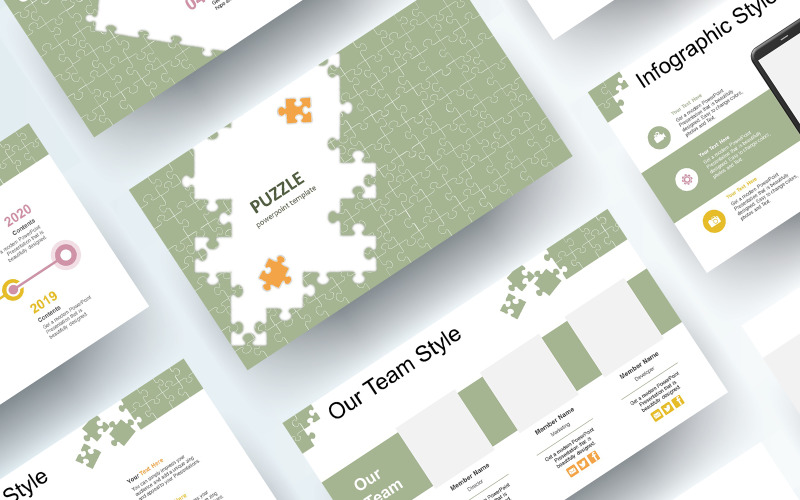 Free Jigsaw Puzzle PowerPoint template PowerPoint Template