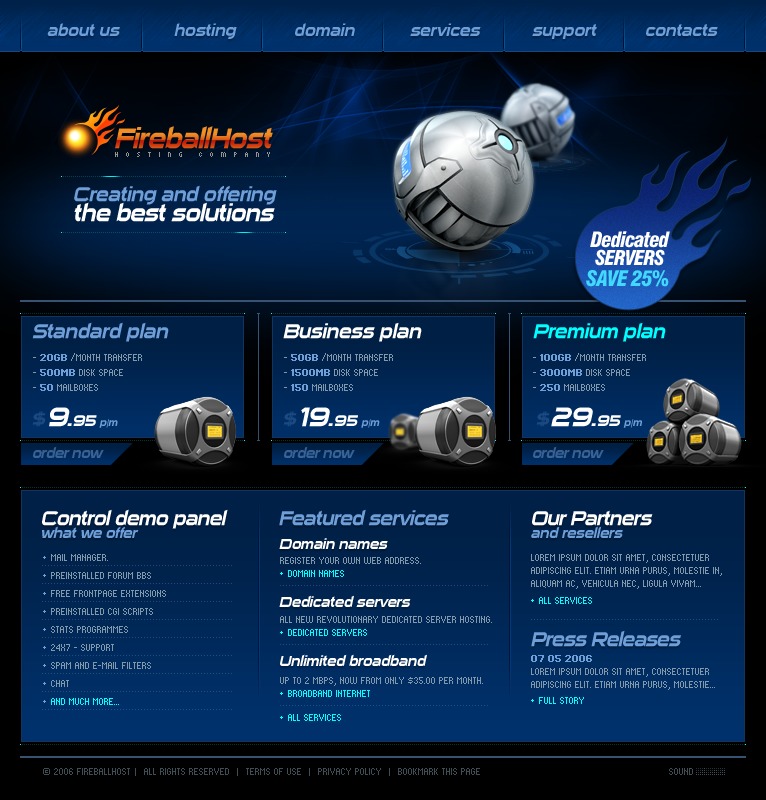 Hosting Flash Template 12229