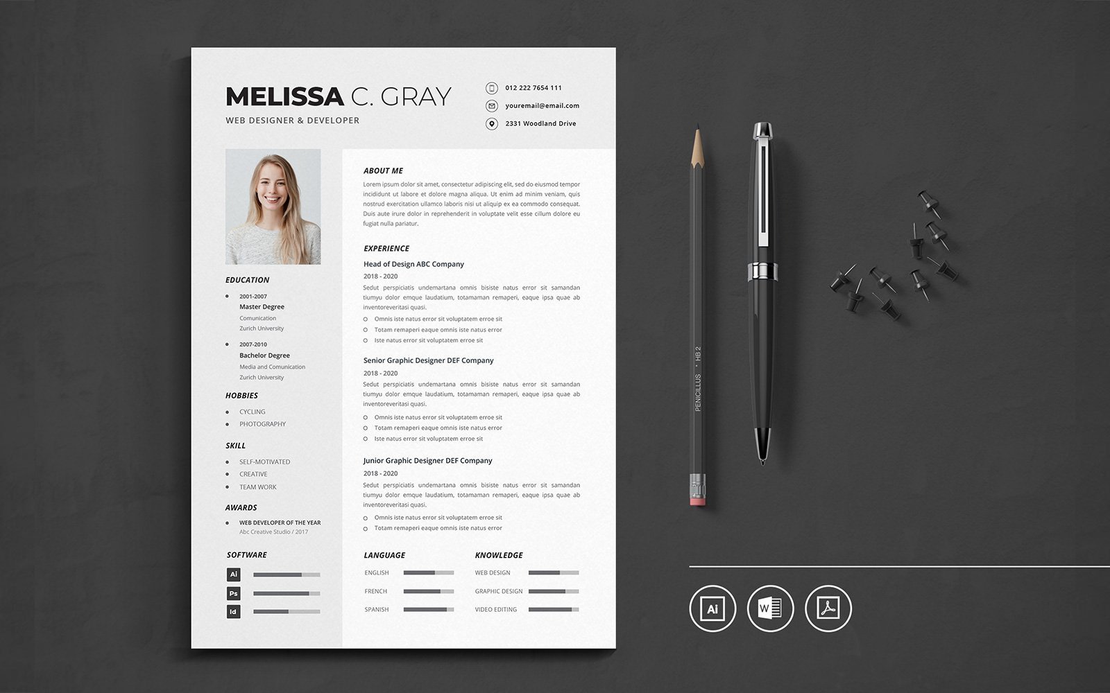 Kit Graphique #122094 Resume Cv Divers Modles Web - Logo template Preview