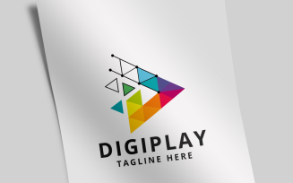 Digital Play Button Logo Template