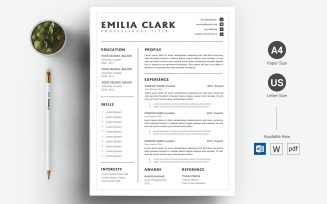 Emilia Clark - CV & Resume Template