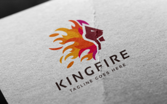 King Lion Fire Logo Template
