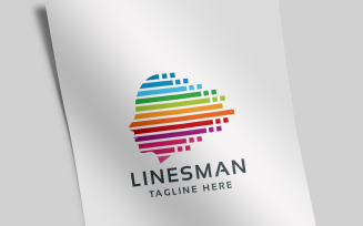 Lines Man Logo Template