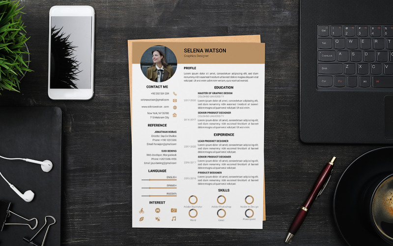 Two Page with Cover Letter Resume Template