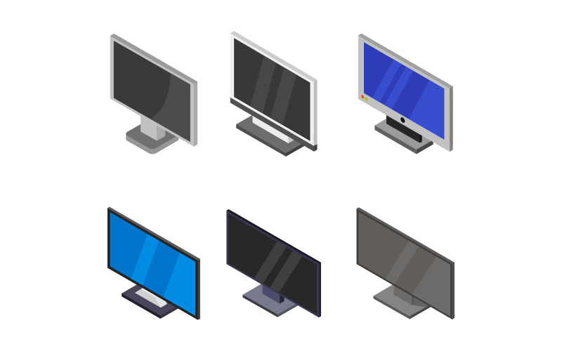 Isometric Computers Set - Vector Image Vector Graphic