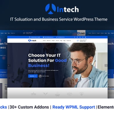 WordPress шаблон "Intech - IT Solution And Technology Services" #122125