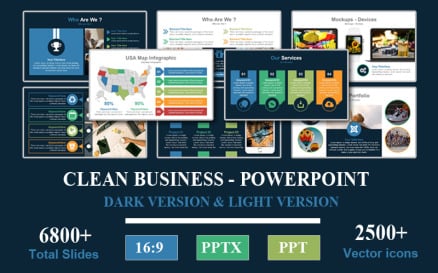 Clean Business - Presentation PowerPoint Template