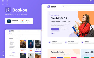 Bookoe - Book Store Website UI Design