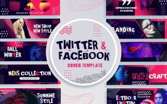 Facebook and Twitter Cover Social Media Template