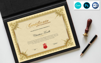 Printable Achievement Certificate Template, Canva, Word and Psd