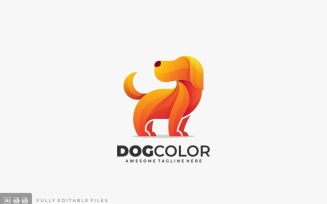 Cute Dog Colorful Logo Template