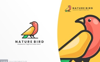 Simple Modern Bird Color Logo Template