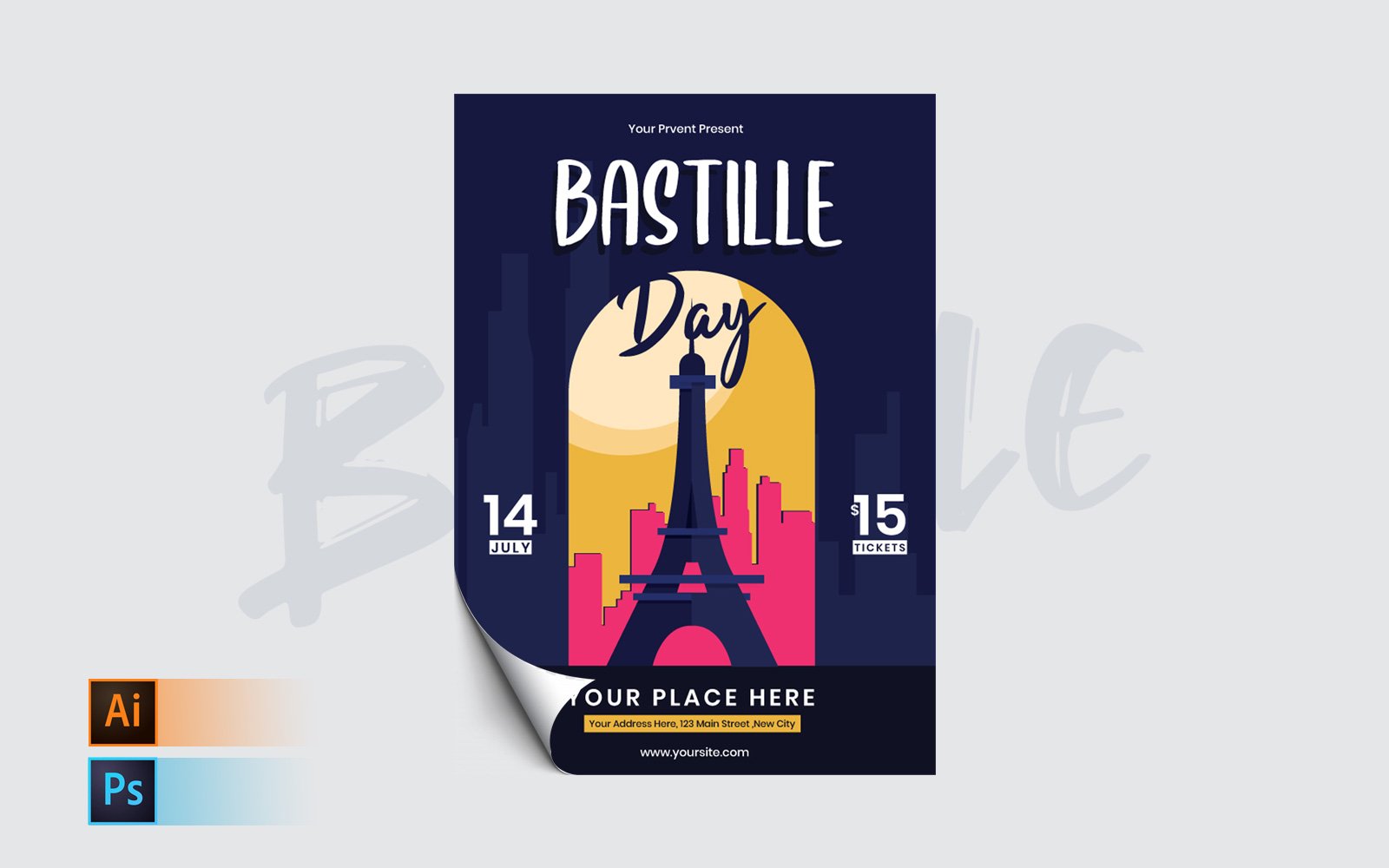 Kit Graphique #122495 Bastille Jour Divers Modles Web - Logo template Preview